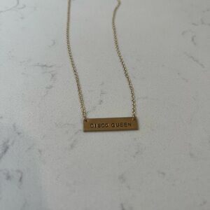 NWOT Gold 'Disco Queen' Necklace
